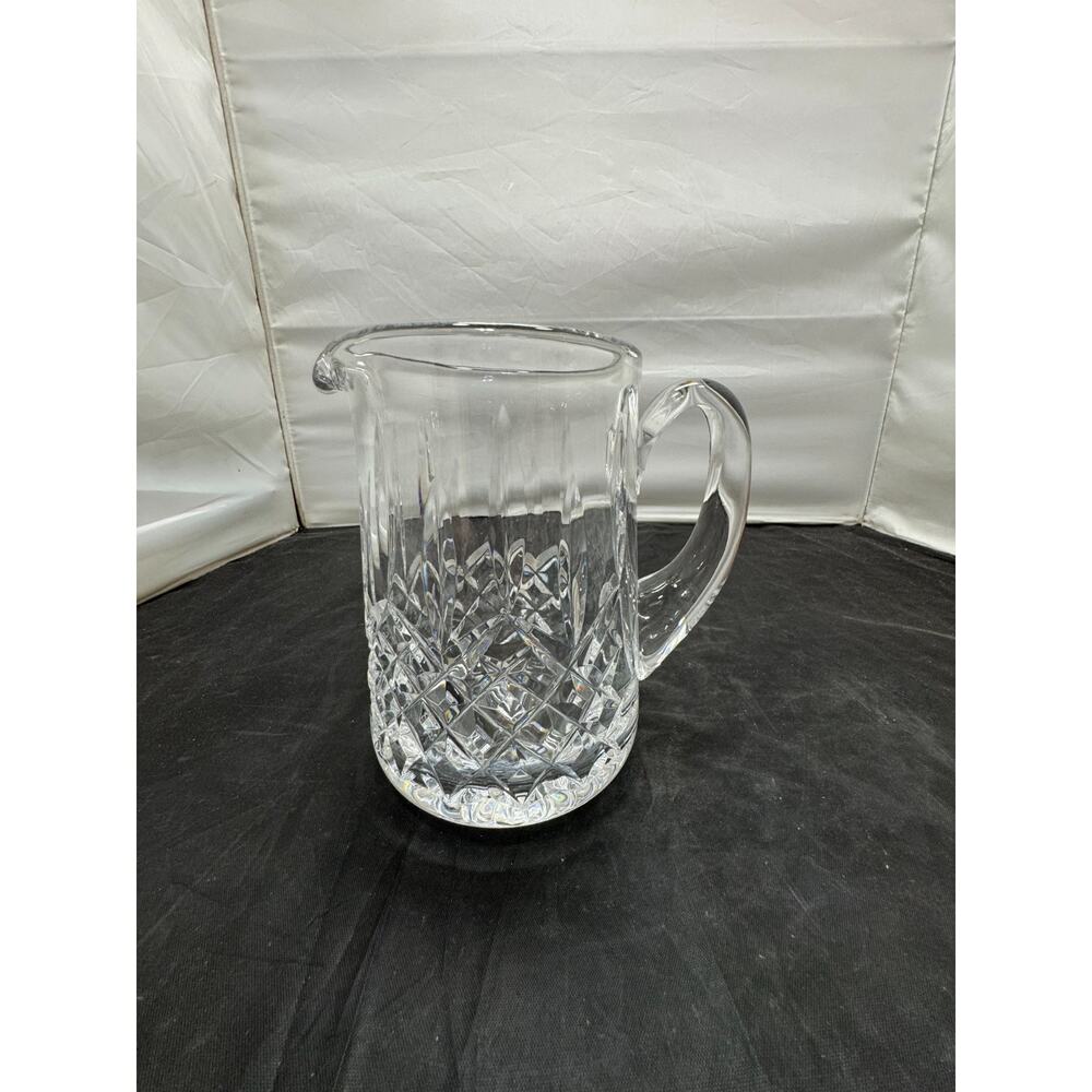 Vtg Anchor Hocking EAPC Star of David Clear Pressed Glass 6" Milk Pitcher Jug